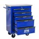 Damodpoy 5-Drawer 13.58 in. W Multi-Purpose Black and Blue Tool Cabinets on Wheels with Steel Top for Garages and Workshops