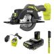 RYOBI ONE+ 18V Cordless 4-1/2 in. Circular Saw Kit with 2 Ah Battery, Charger, and Fine Point Permanent Marker