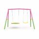 GOGEXX Outdoor Pink Swing Set for Backyard with Heavy-Duty A-Frame Metal Outdoor Swing Stand