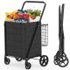 Damodpoy 21.25 in. Shopping Cart, Extra Large Foldable Shopping Tool Cart with Dual Basket, Liner and 360¬∞ Rolling Swivel Wheels