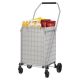 Damodpoy 19.5 in. Tool Cart, Extra Large Foldable Grey Shopping Tool Cart with Dual Basket, Liner and 360¬∞ Rolling Swivel Wheels