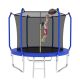 Noble House Isvalen 10 ft. Outdoor Recreational Trampoline for Kids with Safety Enclosure Net, Ladder and Basketball Hoop, Blue