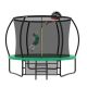 Noble House Jovaro 10 ft. Outdoor Recreational Pumpkin Trampoline with Safety Enclosure Net, Ladder and Basketball Hoop, Green
