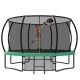 Noble House Jovaro 12 ft. Outdoor Recreational Trampoline for Kids with Enclosure Net, Ladder and Basketball Hoop, Green