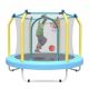 Noble House Kelmor 55 in. Indoor & Outdoor Recreational Trampoline for Kids with Safety Enclosure Net and Basketball Hoop, Blue