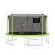 Noble House Marvik 14 ft. Outdoor Recreational Trampoline with Safety Enclosure Net, Ladder and Basketball Hoop, Green