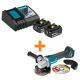 Makita 18V LXT Battery and Rapid Optimum Charger Starter Pack (4. 0Ah) with bonus 18V LXT Brushless Cut-Off/Angle Grinder