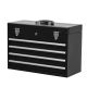 Busdays 20 in. Metal Toolbox with 4 Drawers Portable Steel Tool Chest with Metal Cylinder Lock and Latch Closure-Black