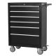 Busdays 24 in. 6-Drawer Rolling Tool Chest Cabinet, Large Capacity Metal Toolbox with Wheels and Locking, Workshop-Black