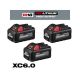 Milwaukee M18 18-Volt Lith-Ion High Output 6. 0Ah Battery Pack (3-Pack)