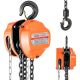 VEVOR Hand Chain Hoist, 2200 lbs. Capacity, Manual Chain Block, Upgrade G80 Galvanized Chain, 10 ft. Lifting Height, Orange