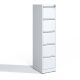 Damodpoy 17.72 in. W 5-Drawer Metal Mobile Vertical File Cabinet with Lock, White Tool Case, Portable Tool Boxes