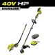 RYOBI 40V HP Brushless Whisper Series 17 in. Cordless Attachment Capable String Trimmer with Edger, 4 Ah Battery, and Charger
