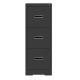 Damodpoy 17.7 in. W 3 Drawer Metal File Cabinet with Lock and Card Slot, Black Filing Cabinets, Modern Tool Cases for Home Office