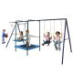 maocao hoom 4 in 1 Swing Set with Belt Swing, Hammock Swing, Trampolone, Basket Rim for Backyard