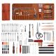 VEVOR Leather Working Tools Kit, 92 PCS with Portable Leather Storage Bag, Engraving Punching Sewing Stamping Sanding Tools