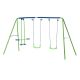 Bon Furni Green Metal Outdoor Swing Playset with Glider