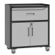 Unbranded 29.53 in. Metal Tool Cabinet for Garage with Wheels-Mobile Heavy-Duty Storage Cabinet with 1 Drawer and 2 Locking Doors