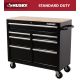 Husky Standard Duty 41 in. 7-Drawer Gloss Black Mobile Workbench Cabinet with Solid Wood Top