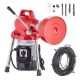 SKYSHALO Drain Cleaner Machine 66 ft. x 5/8 in. 250-Watt Electric Sewer Snake Auger Manual Feed-with 2 Sectional Steel Cables