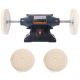 Damodpoy 110V Electric Polisher Bench Buffer Grinder with 4PCs 80Ply Thic Buffing Wheels for Metal, Jewelry, Wood
