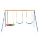 maocao hoom Swing Sets for Backyard 1 Saucer 2 Belt Swing Seats A-Frame Metal Stand