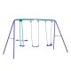 maocao hoom Metal Swing Set with Glider, 2-Swing Seats and Adjustable Height, Outdoor Heavy-Duty A-Frame for Playground, Backyard