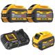 DEWALT FLEXVOLT 20V/60V MAX Lithium-Ion 9. 0Ah Battery Pack (2 Pack) and FLEXVOLT 20V/60V MAX 6. 0Ah Battery Pack with Charger