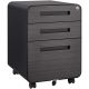 Damodpoy 15.75 in. W 3-Drawer Metal Mobile Tool Cabinet in Black, 5-Wheel Tool Carts, Versatile Storage Cabinet