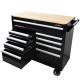 MYWISH Heavy Duty 42.1 in. W x 18.1 in. D 9-Drawer Black Steel Rolling Tool Cabinet