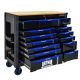 MYWISH 41 in. 12-Drawer Heavy-Duty Rolling Tool Cabinet Workbench with Solid Wood Top and Side Storage Bins