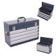 Damodpoy 21 in. W Grey Steel 4-Drawer Heavy Duty Portable Tool Box Organiser with EVA Liners, Ball Bearing Slide Drawers Locking