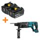 Makita 18V LXT Lithium-Ion Battery Pack 5.0 Ah with LED Charge Level (2-Pack) with 18V LXT 7/8 in. SDS-Plus Rotary Hammer Drill