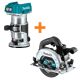 Makita 18V LXT Brushless Variable Speed Compact Router with Built-In LED Light with 18V 6-1/2 in. LXT Brushless Circular Saw