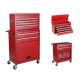 Damodpoy 13 in. W Red 8-Drawer Rolling Storage Tool Carts with Lock, Detachable Top Tool Box, Liner, Adjustable Shelf, Hooks