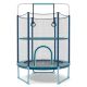 HONEY JOY 60 in. Mini Trampoline for Kids, 5 ft. Indoor/Outdoor 3 in 1 Toddler Trampoline w/Gymnastic Bar and Rings, Blue