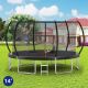 ToolCat 14 ft. Pumpkin Trampoline-6 Legs for Extra Stability, UV/Waterproof Mat, Durable Safety Net /Foam Protection, Black