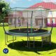 ToolCat 12 ft. Springfree Trampoline-Quiet Bungee System, No Gap Design, UV-Resistant Mat, Rust-Proof Frame, Green