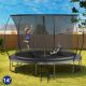 ToolCat 14 ft. Springfree Trampoline with Bungee System, No Gap Safety Net, 6 Legs for Extra Stability-Black