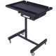 Damodpoy Heavy Duty 20 in. W 29 in. D 1 Tray+1 Drawer Black Adjustale Height Mobile Workbench Cabinet with Metal Top