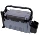 Damodpoy 9 in. W Gray Plastic Portable Dual-layer Fishing Tackle Tool Box with Rod Holder, Cup Holder and Carring Strap