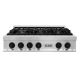 ZLINE - Autograph 36 in. Slide-In Classic Rangetop w/ 6 Burners in Stainless Steel & Matte Black Accents - Stainless Steel