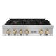 ZLINE - Autograph 36 in. Slide-In Classic Rangetop w/ 6 Burners in Stainless Steel & Polished Gold Accents - Stainless Steel