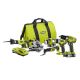 RYOBI 18-Volt ONE+ Lithium-Ion Cordless 6-Tool Combo Kit with (2) 1.5 Ah LITHIUM+ Batteries, Dual Chemistry Charger, and Bag