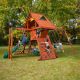 Gorilla Playsets DIY Sun Palace II Wooden Outdoor Playground Set with Rock Wall, Swing Set, Tire Swing, and Playground Equipment