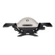 Weber Q 1200 1-Burner Portable Tabletop Propane Gas Grill in Titanium with Built-In Thermometer