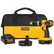 DEWALT 18-Volt Ni-Cd Cordless 1/2 in. Compact Hammer Drill with (2) Batteries 1.2Ah, Charger and Contractor Bag