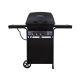 Huntington Cast 3400 2-Burner Propane Gas Grill in Black with Side Burner