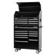 Husky 41 in. 16-Drawer Tool Chest and Rolling Tool Cabinet Set, Black