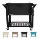 PERMASTEEL 80 Qt. Black Antique Furniture Style Rolling Patio Cooler